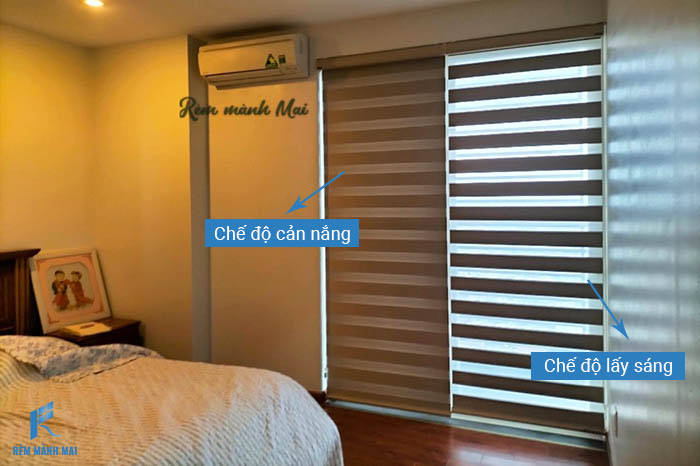 chế độ lấy sáng và cản nắng của rèm cầu vồng