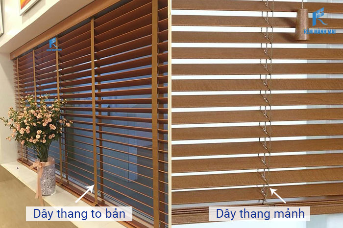 dây thang mảnh và dây thang to bản