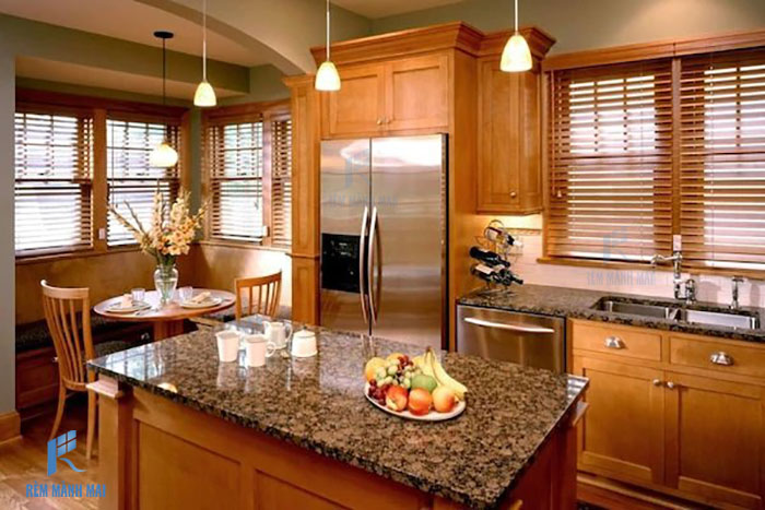 Mẫu rèm gỗ phòng bếp đẹp