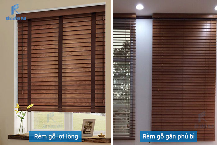 rèm gỗ gắn lọt lòng và gắn phủ bì